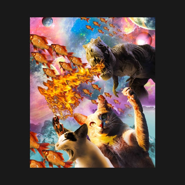 Fire Breathing Dinosaur, Cat In Space by Random Galaxy