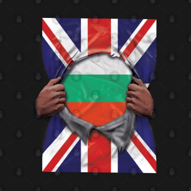 Bulgaria Flag Great Britain Flag Ripped - Gift for Bulgarian From Bulgaria by Country Flags