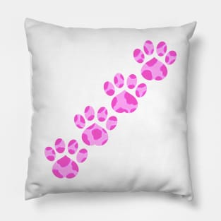 Pink Paw Prints (Version 1) Pillow