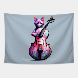 Musician Cat  Cello Tapestry