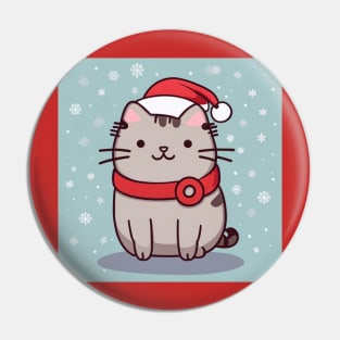 Cute Pu-sheen Santa Kitty Pin