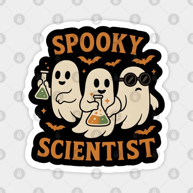 Spooky Scientist Ghost Halloween Chemistry Graphic Magnet by MakerMind8.2