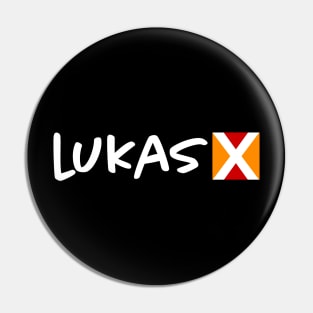 Lukas X white logo Pin