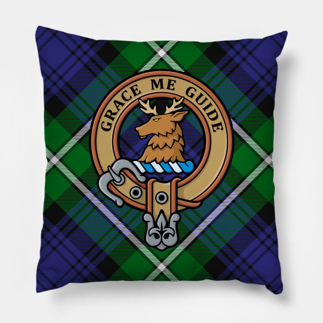 Clan Forbes Crest over Tartan Pillow by sifis