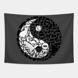 Yin Yang Cats Tapestry