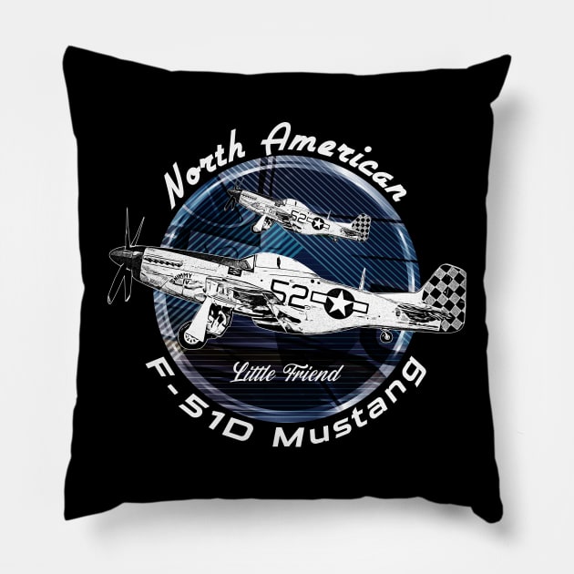 P-51D Mustang American War racing Plane Pillow by aeroloversclothing