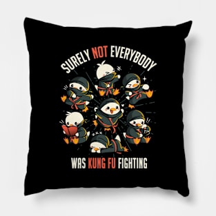 Surely Not Everybody Was Kung Fu Fighting Duck Ninja by Tobe Fonseca Pillow