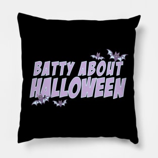 Batty About Halloween bats kawaii spooky cute pastel goth Pillow