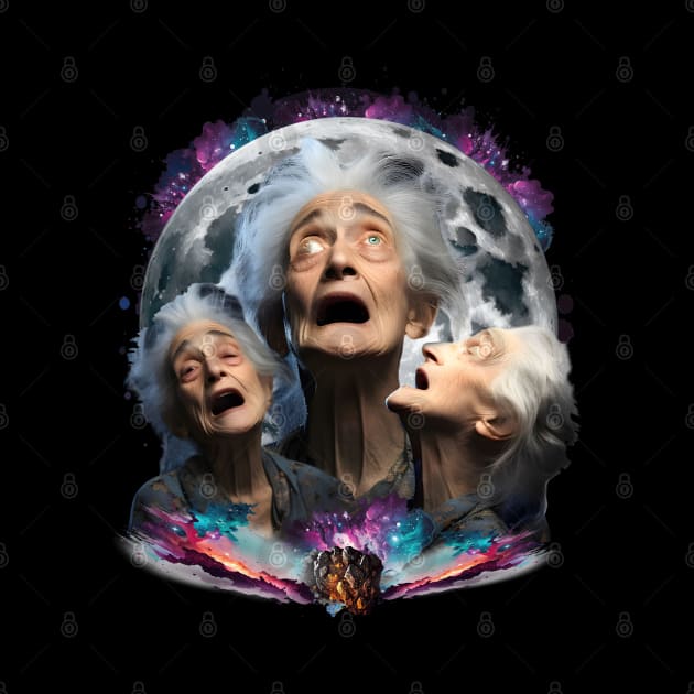 Crazy Old Woman Howling at the Moon by BankaiChu