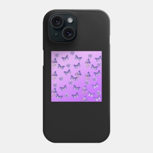 Purple Butterfly and Flower Pattern Phone Case