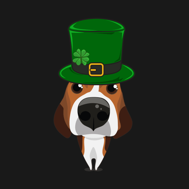 St Patrick Cute Kawaii Beagle Dog by Aliaksandr