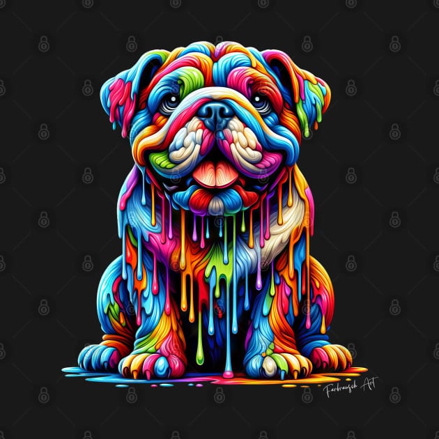 Colorful melting Bulldog #8 by Farbrausch Art