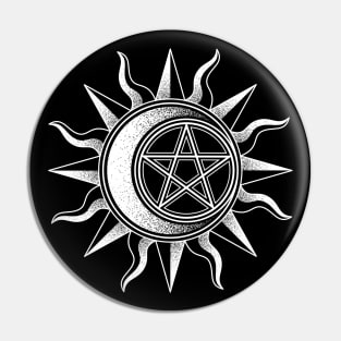 Sun and Moon Pentagram Pin