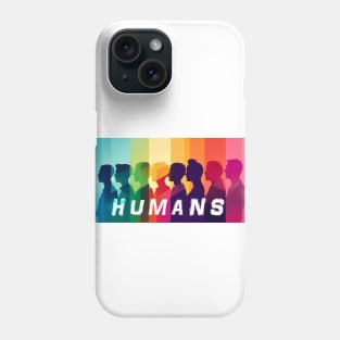 "Human" lettering with bright colours Phone Case
