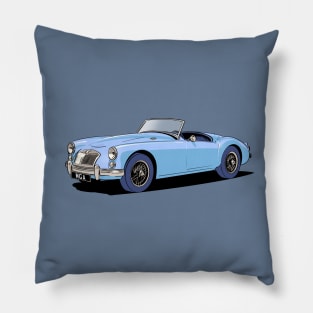 Classic MG MGA Roadster in light blue Pillow