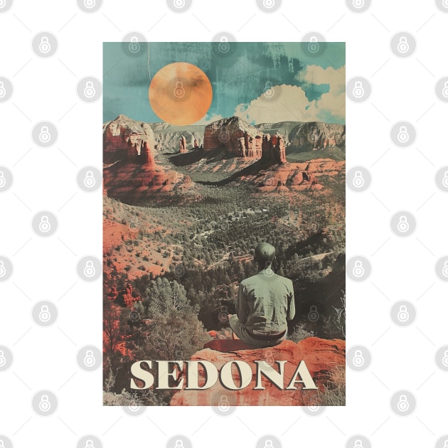 Sedona Serenity: Reflective Meditation in Red Rock Canyons by Retro Travel Design