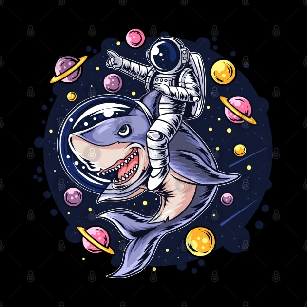 AStronaut With Shark by Space-T