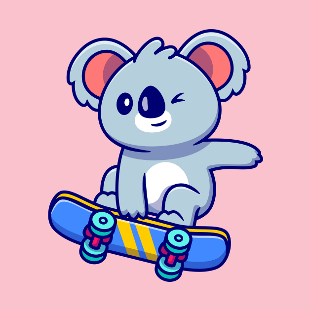 Cute Koala Playing Skateboard by Catalyst Labs