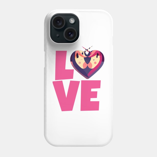 Unicorn Valentine Unicorns in Love Heart Phone Case by gillys