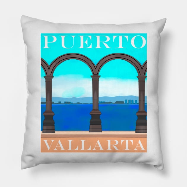 Puerto Vallarta Pillow by DiegoCarvalho