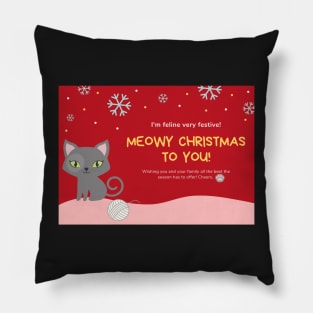 Meowy Christmas Pillow