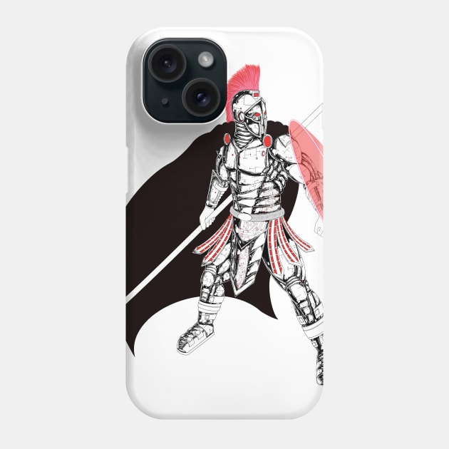 Futuristic Spartan Phone Case by Art of Arklin