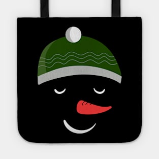 Fun Winter Snowman Face with Hat Design Tote