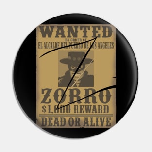 Wanted: Zorro Pin