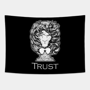 Heart of A Lion - Trust - White Outlined Version Tapestry