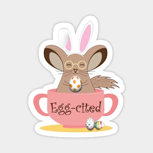 eggcited easter chinchilla Magnet