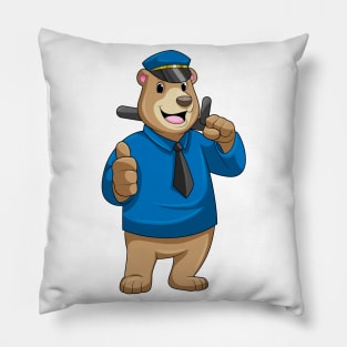 Bear as Police officer with Police hat Pillow