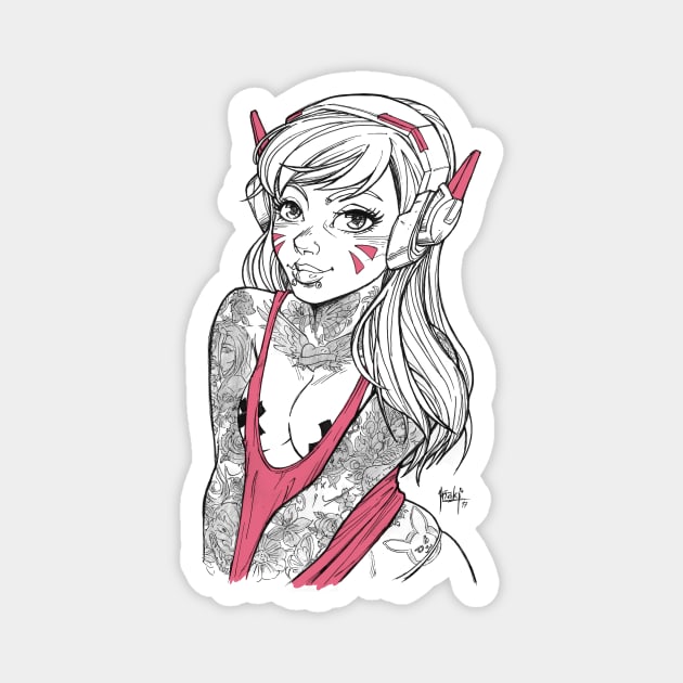 Suicide girl D.Va Magnet by Muglo