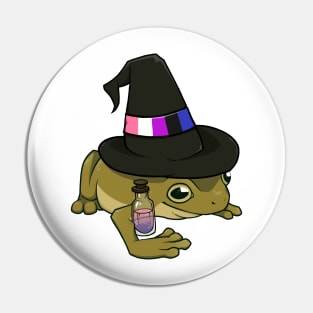 Genderfluid Pride Witch Frog Pin