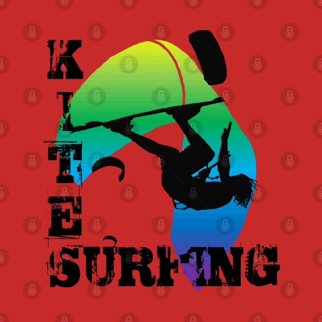 Kite Surfing WIth Freestyle Kitesurfer And Kite by taiche