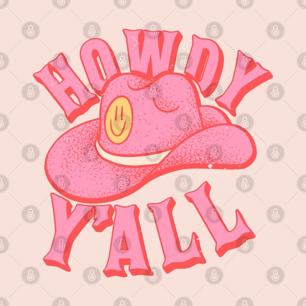 HOWDY HOWDY HOWDY YALL  |  Preppy Aesthetic | Creamy Pink Background by anycolordesigns