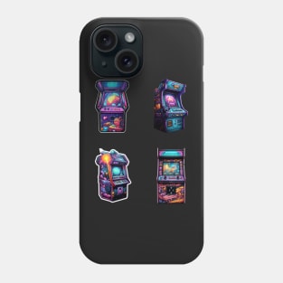 Futuristic Arcade Machine Sticker Set Phone Case