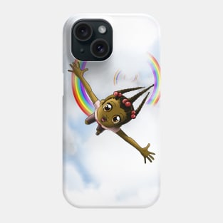 African American Girl and Rainbow Phone Case