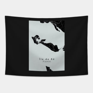 Ile de Re France Island Map dark Tapestry