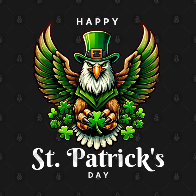 an eagle with green leprechaun hat - Happy st patricks day by JunThara