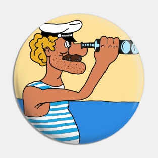 Sailor looking through binoculars Pin