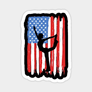 American Flag Yoga Graphic Magnet