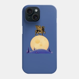 Horse riding on d moon Phone Case