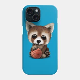 Cute Baby Red Panda Playing With Basketball Phone Case