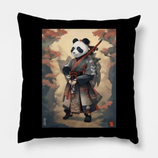 Japanese samurai panda Pillow