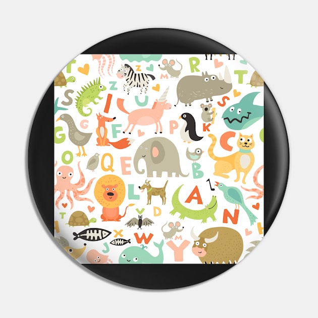 Animal Alphabet Pin by edwardecho