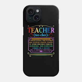 Teacher Definition Funny Teaching School Teacher Phone Case