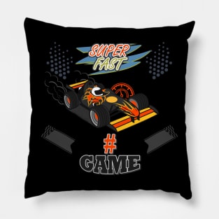 F1 Racing design Black Pillow