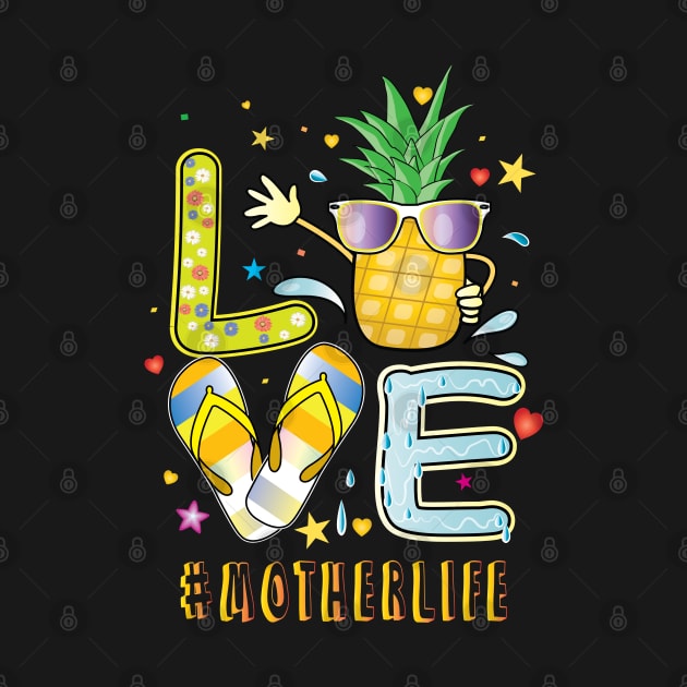 Love Mother Life Pineapple Sunglasses Flip Flop by ArticArtac