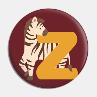 Animal alphabet Z Pin