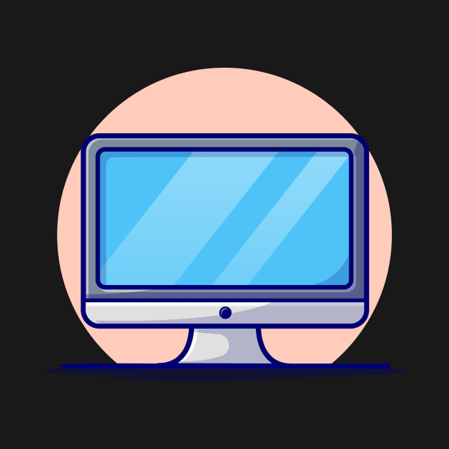 Computer Desktop Cartoon Vector Icon Illustration by Catalyst Labs